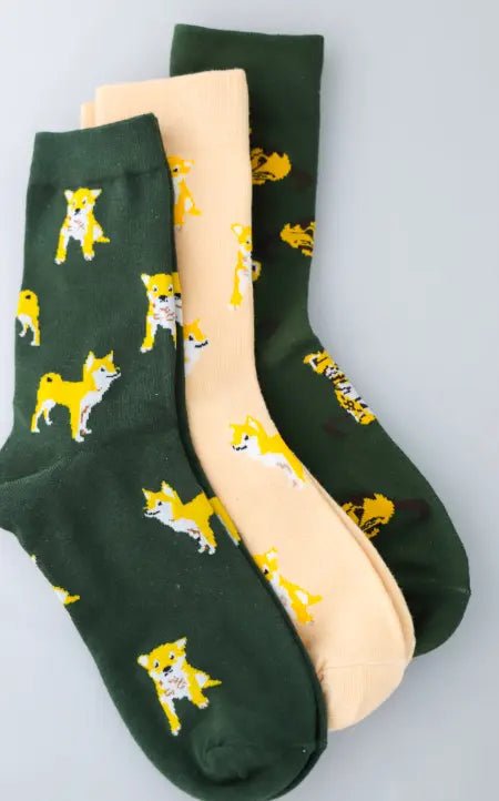 Shiba Inu socks (+ Ginger cat) - MontanaSlime